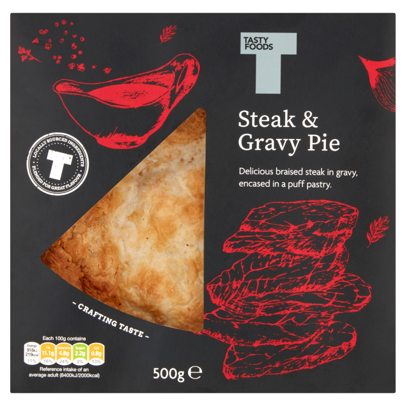 Steak & Gravy Pie 500g - Tasty Foods Cuisine
