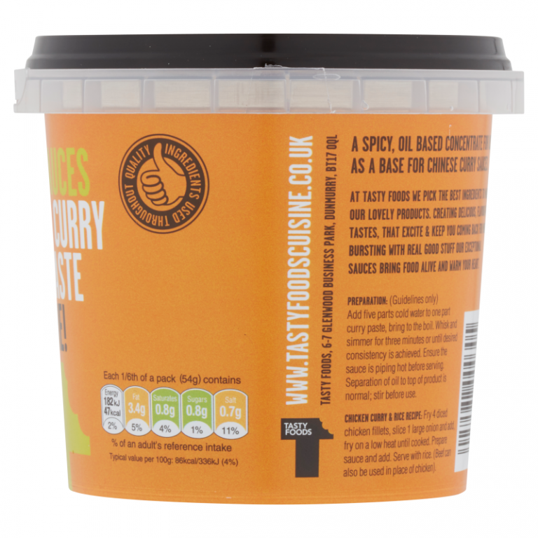 Tasty Sauces Chinese Curry Sauce Paste 325g Tasty Foods Cuisine